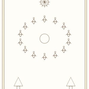 Village circle — Warli-inspired painting
