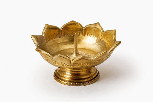 Brass lotus diya Lotus Glow Wall Accent Sconce