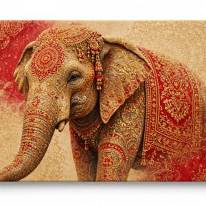 Royal Mandala Elephant canvas wall painting
