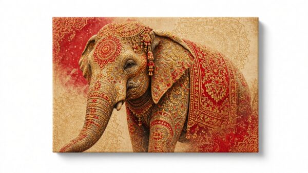 Royal Mandala Elephant canvas wall painting