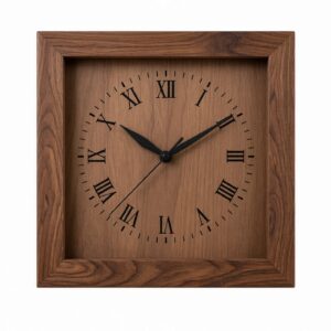 Square Wood Roman Wall Clock