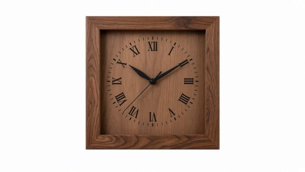 Square Wood Roman Wall Clock