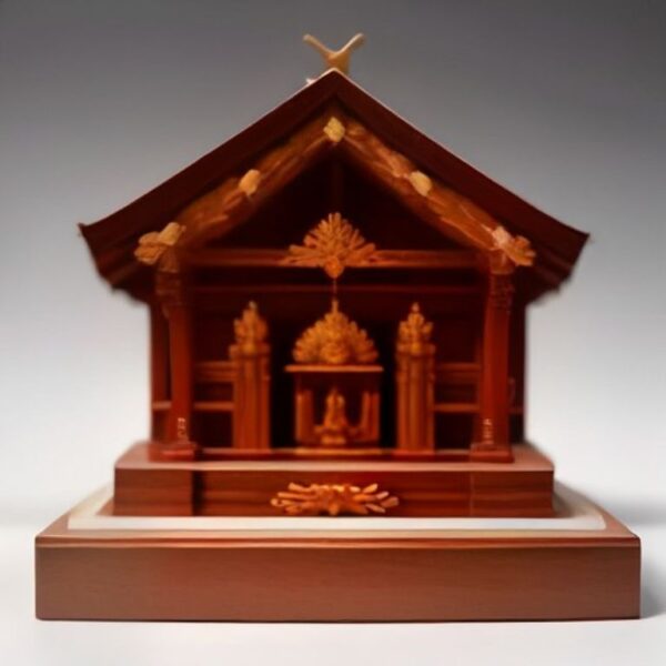HA-FILL-POOJA-002 Carved Wood Home Mandir Accent