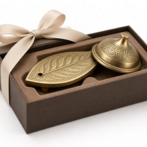 Brass Leaf Diya Gift Box Set