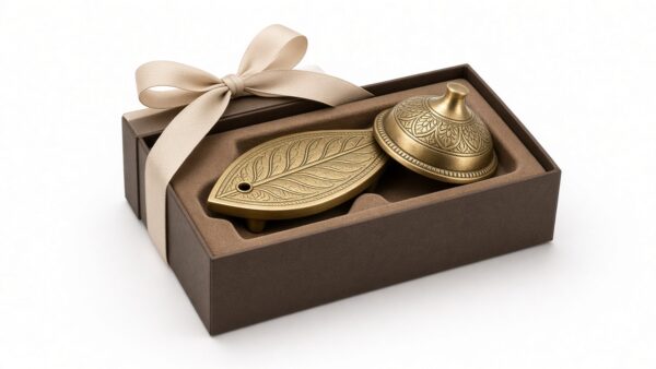 Brass Leaf Diya Gift Box Set