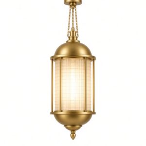 Brass Pendant Lantern Warm LED