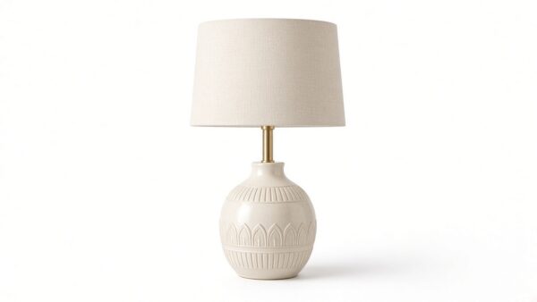 Brass Table Lamp White Ground