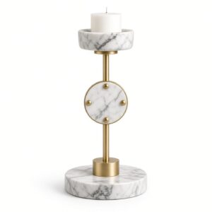 Marble & Brass Candle Holder