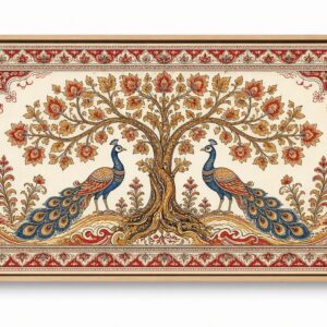 Pattachitra Scroll Motif framed canvas wall painting