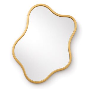 Brass Lotus Round Mirror Accent