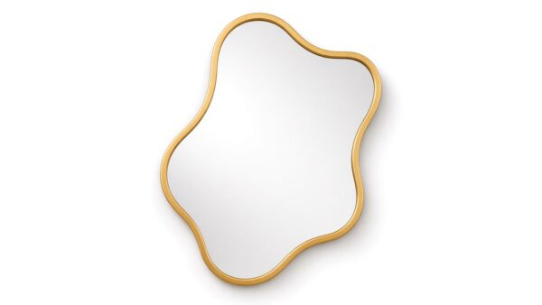 Brass Lotus Round Mirror Accent