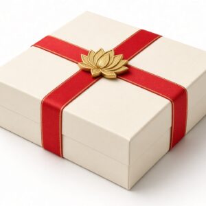 Handcrafted Festive Gift Box with Brass Accents