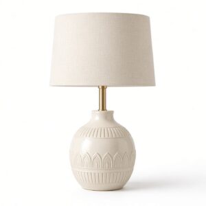 Brass Table Lamp — Handwoven Shade