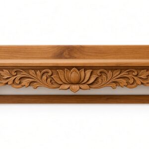Carved Lotus Display Wall Shelf