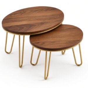 Sheesham Nesting Side Tables (Set of Two)