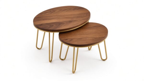 Sheesham Nesting Side Tables (Set of Two)