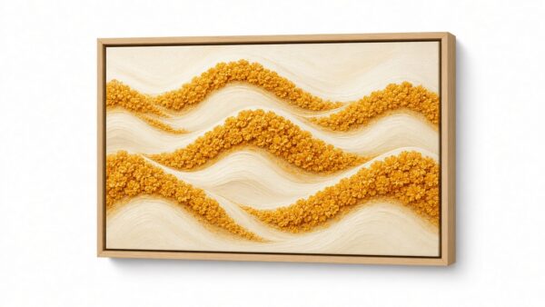 Golden Marigold Waves — Canvas Wall Painting