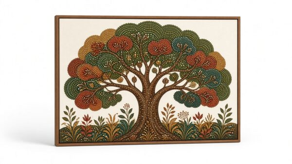 Gond Tree of Life — Canvas Wall Painting